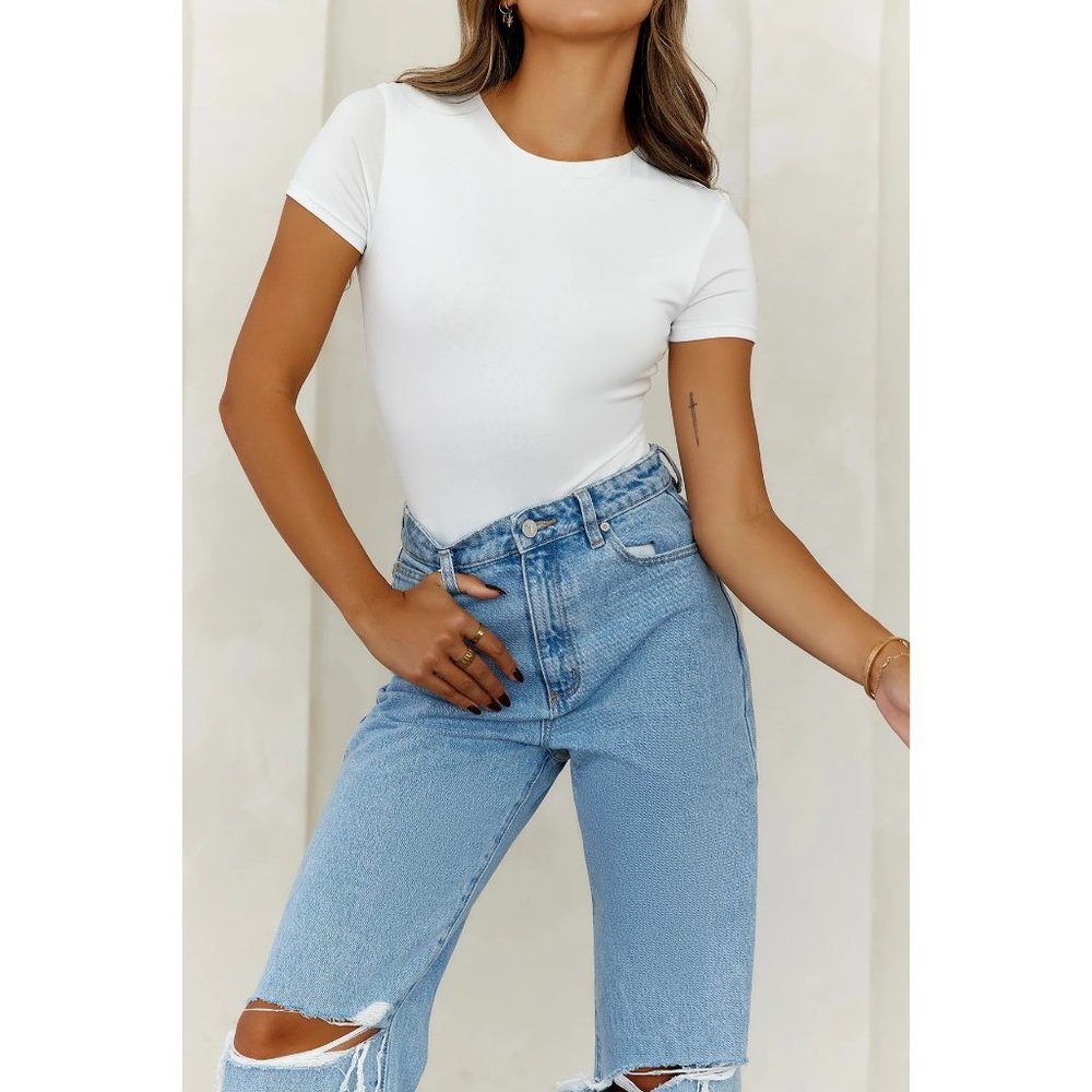 Hello Molly White Bodysuit